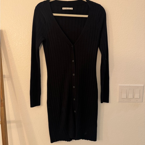Abercrombie & Fitch Black Long Sleeve Knit Dress - Picture 2 of 11